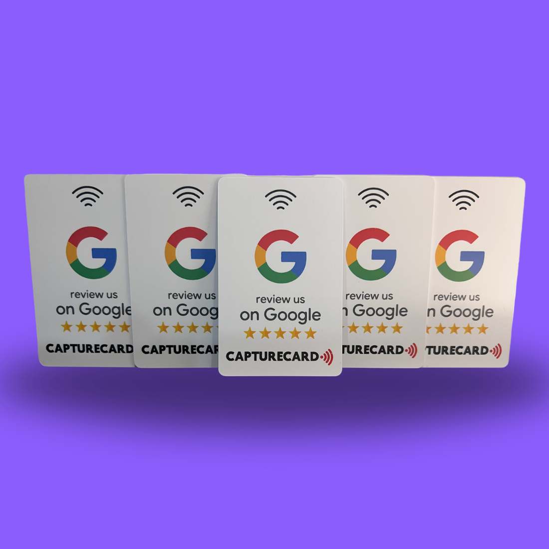Five NFC Google Review Cards